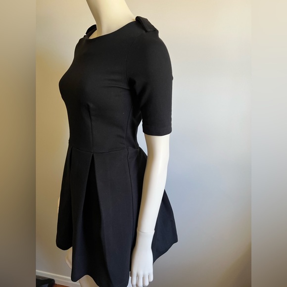 Zara Woman Black Half Sleeve A Line Pleated Mini Dress Womens - Picture 3 of 5
